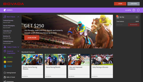 Bovada Racebook Bonuses
